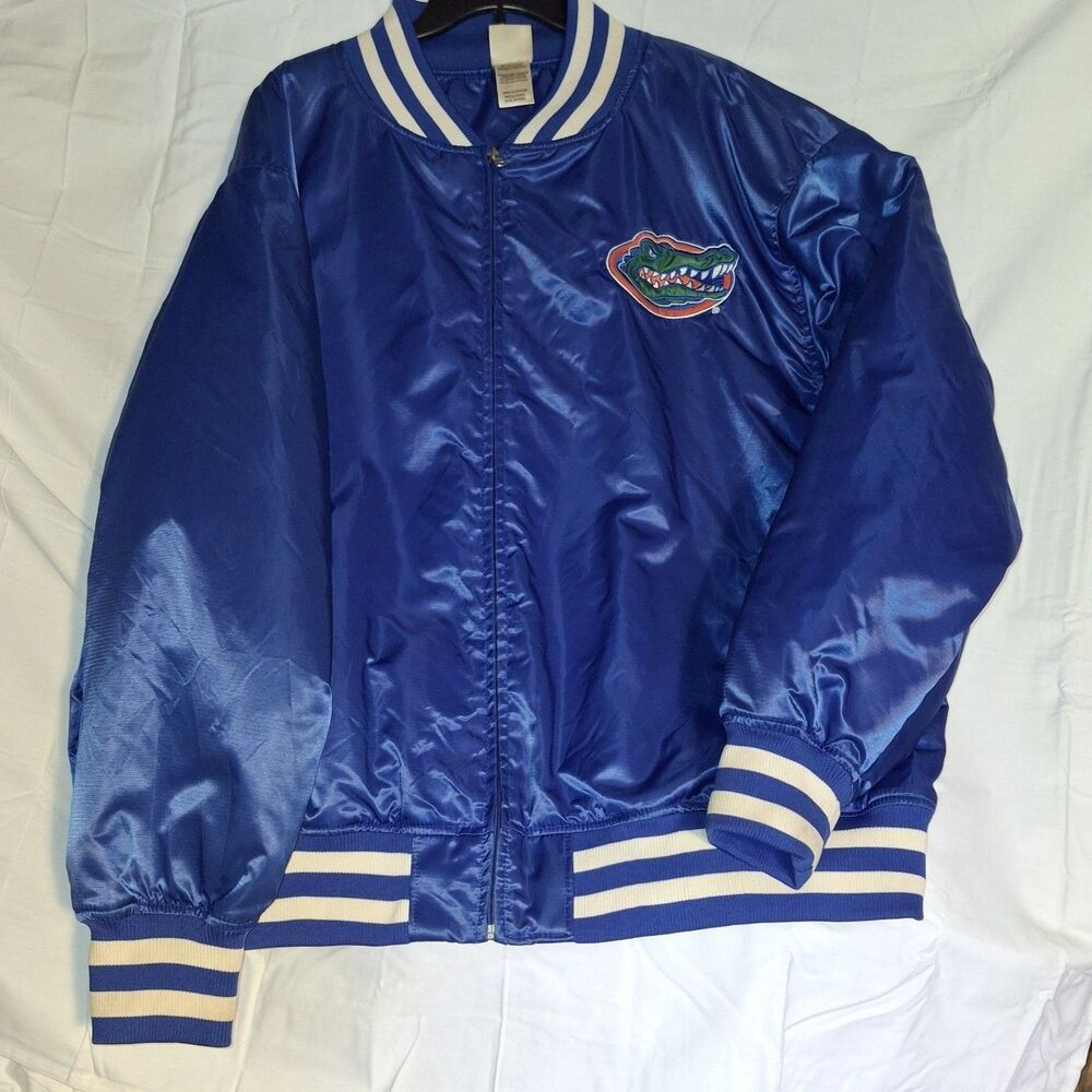 VTG Knights Apparel Florida Gators Satin Bomber Jacket Blue 2XL NCAA